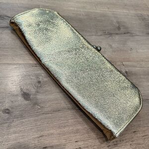 EUC Women’s 80s/90s Vintage Gold Foiled Clutch Bag